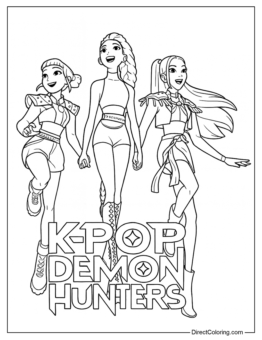Free Coloring Page KPop Demon Hunters